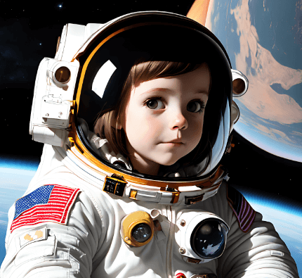 Girl in spacesuit